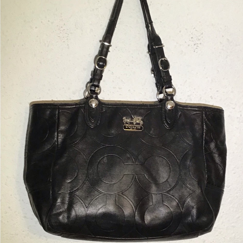 Coach black leather shoulder bag - Picture 2 of 8